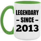 11th Birthday Legendary Since 2013 - 15oz Accent Mug Green