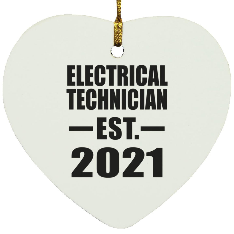 Electrical Technician Established EST. 2021 - Heart Ornament