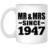 77th Anniversary Mr & Mrs Since 1947 - 11 Oz Coffee Mug
