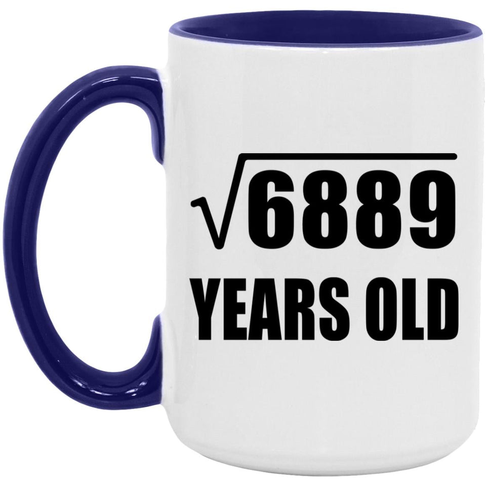 83rd Birthday Square Root of 6889 Years Old - 15oz Accent Mug Purple