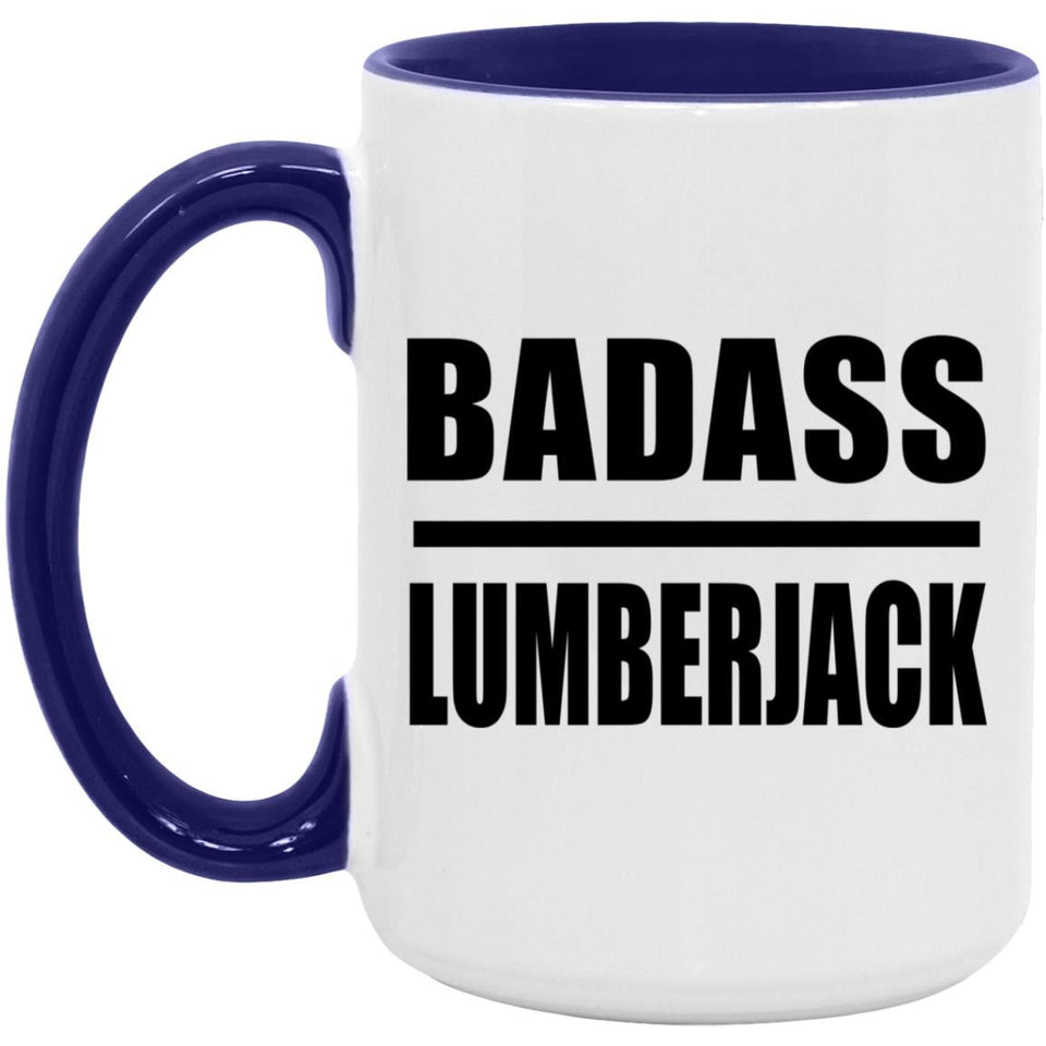 Badass Lumberjack - 15oz Accent Mug Purple