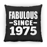 49th Birthday Fabulous Since 1975 - Throw Pillow Black