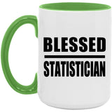 Blessed Statistician - 15oz Accent Mug Green