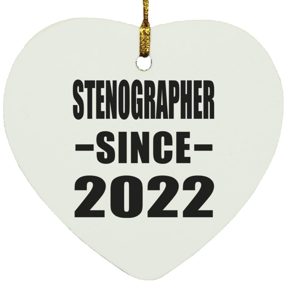 Stenographer Since 2022 - Heart Ornament