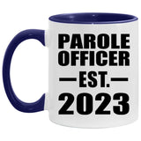 Parole Officer Established Est. 2023 - 11oz Accent Mug Purple