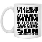 Proud Flight Attendant Mom Of Awesome Son - 11 Oz Coffee Mug