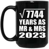 88th Anniversary Square Root of 7744 Years As Mr & Mrs 2023 - 15oz Coffee Mug Black