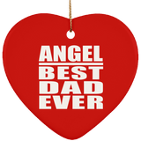 Angel Best Dad Ever - Heart Ornament