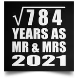 28th Anniversary Square Root of 784 Years As Mr & Mrs 2021 - Poster Square