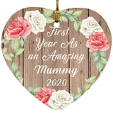 First Year As An Amazing Mummy 2020 - Heart Ornament B