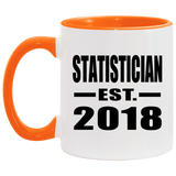 Statistician Established EST. 2018 - 11oz Accent Mug Orange