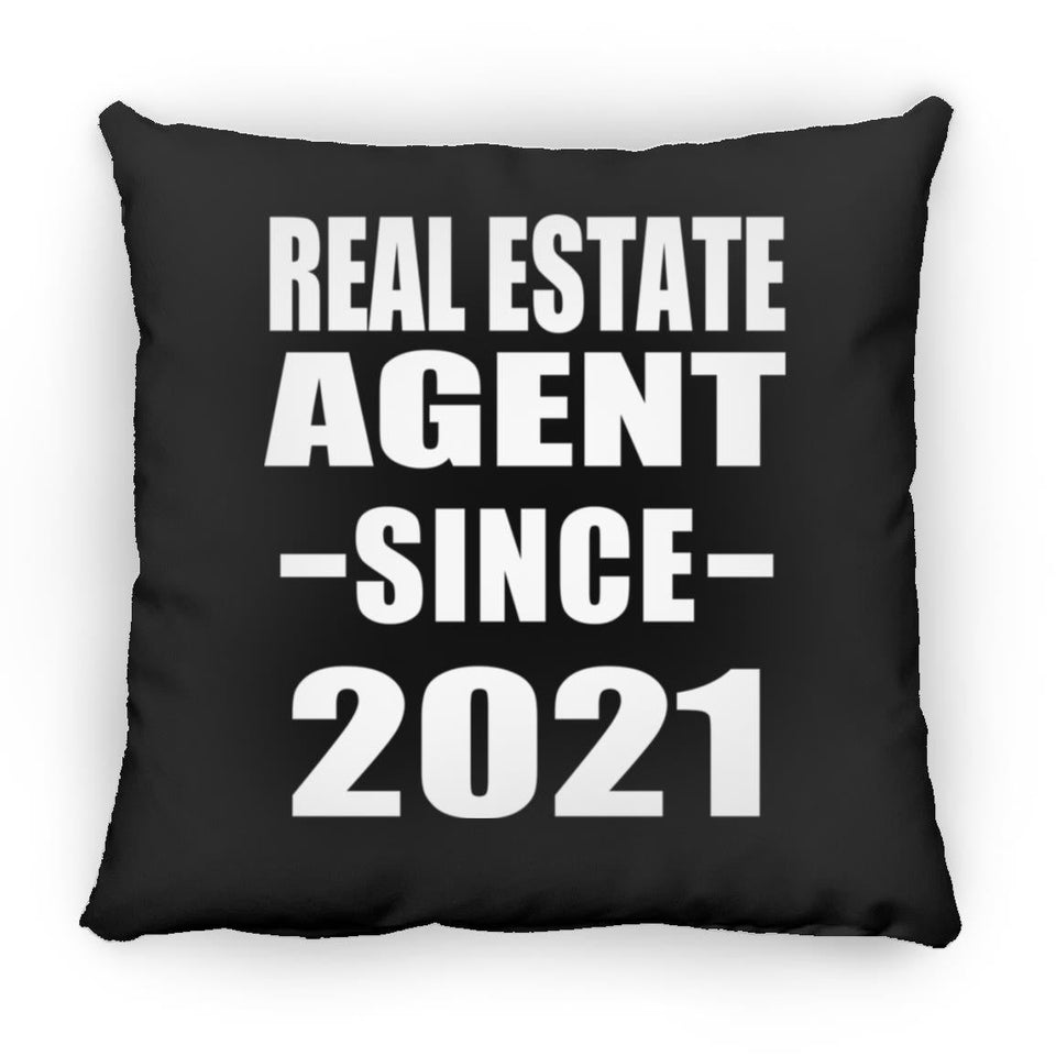 Real Estate Agent Since 2021 - Throw Pillow Black