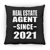 Real Estate Agent Since 2021 - Throw Pillow Black