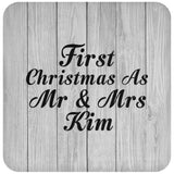 First Christmas As Mr & Mrs Kim - Drink Coaster F