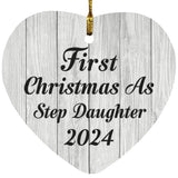 First Christmas As Step Daughter 2024 - Heart Ornament F