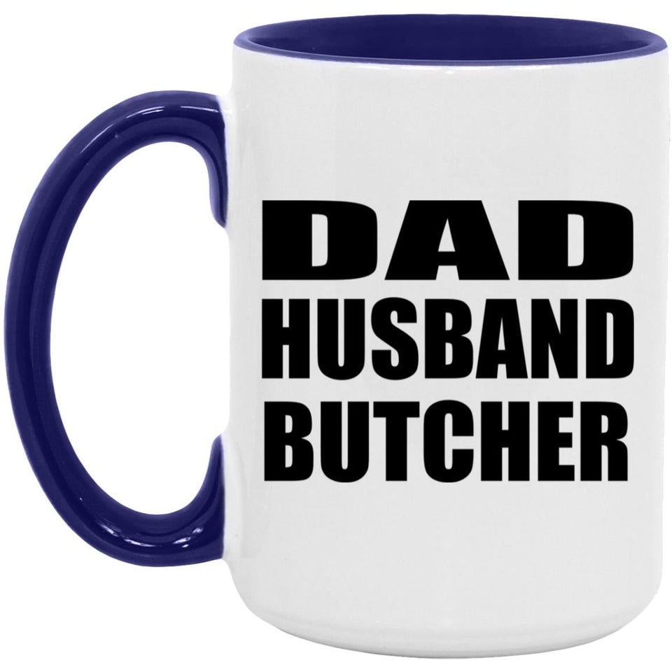 Dad Husband Butcher - 15oz Accent Mug Purple