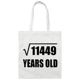 107th Birthday Square Root of 11449 Years Old - Tote Bag White
