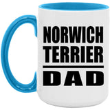 Norwich Terrier Dad - 15oz Accent Mug Blue