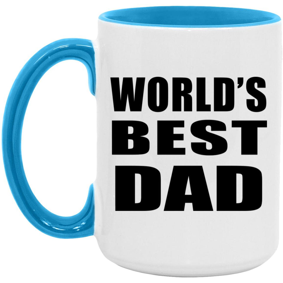 World's Best Dad - 15oz Accent Mug Blue