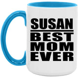 Susan Best Mom Ever - 15oz Accent Mug Blue