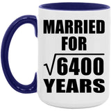 80th Anniversary Married For Square Root of 6400 Years - 15oz Accent Mug Purple