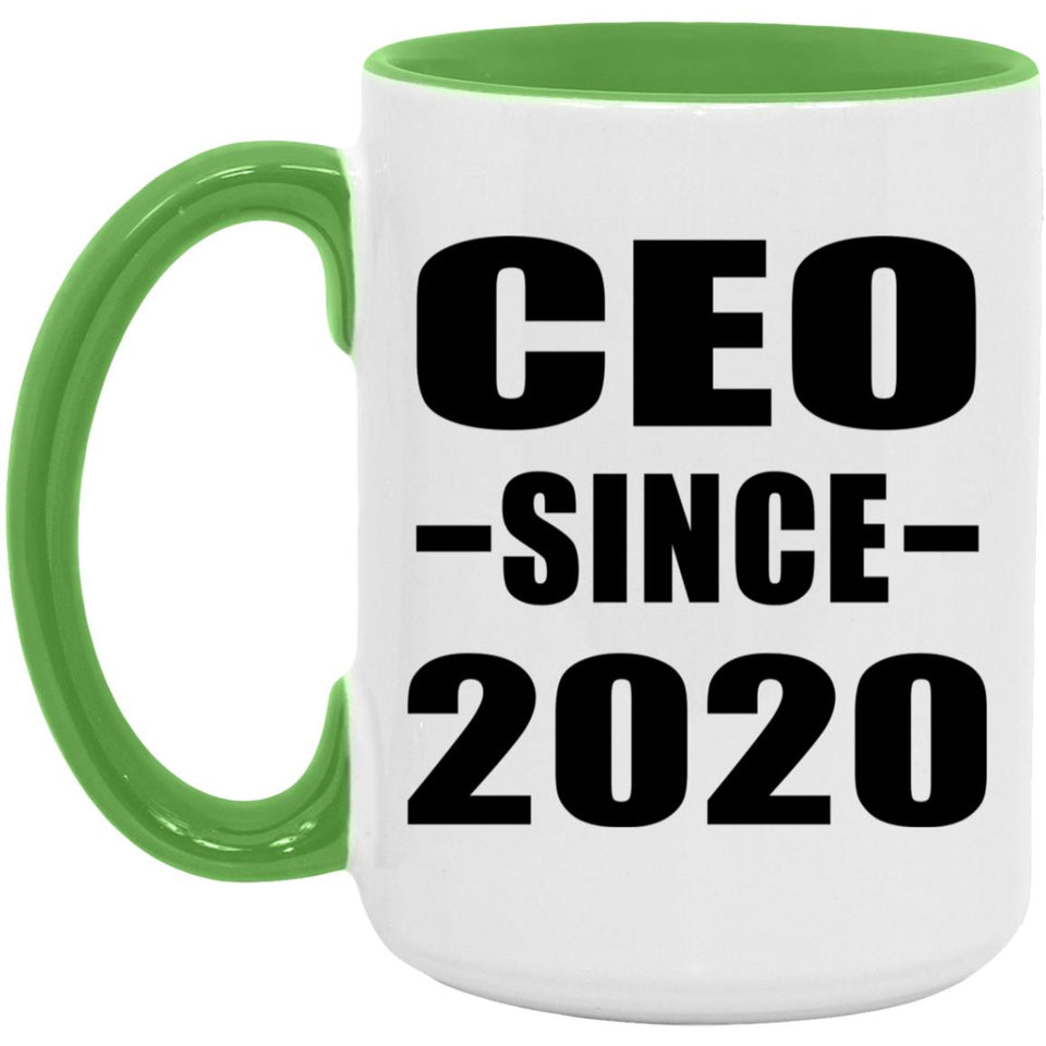 CEO Since 2020 - 15oz Accent Mug Green