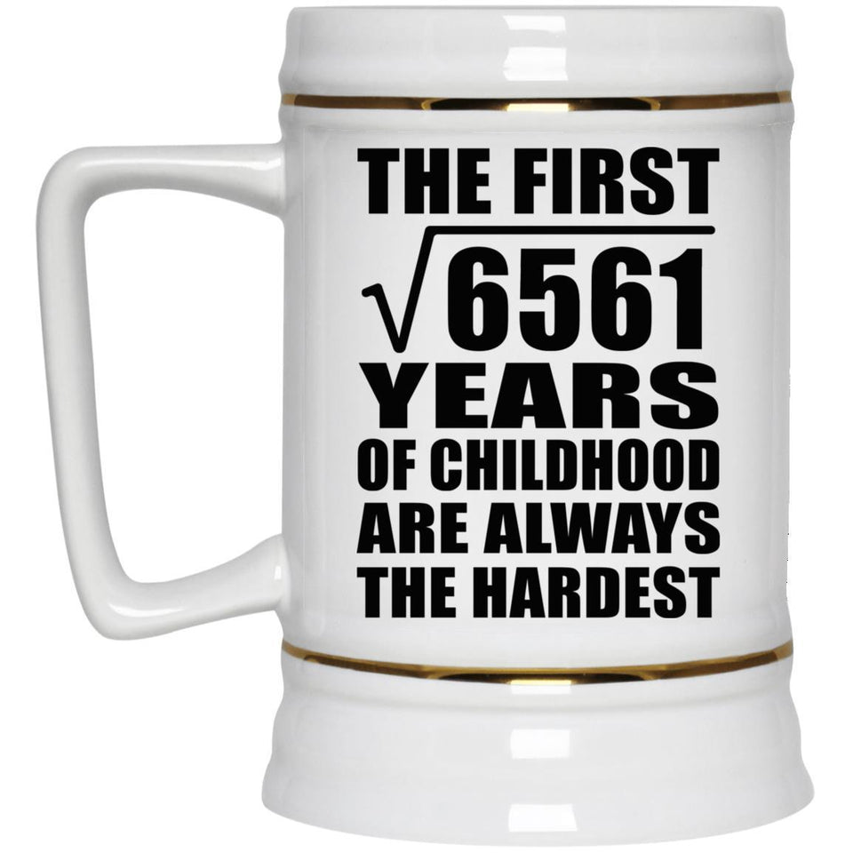81st Birthday Square Root of 6561 Years of Childhood - Beer Stein