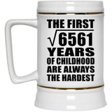 81st Birthday Square Root of 6561 Years of Childhood - Beer Stein