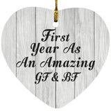 First Year As An Amazing Gf & Bf - Heart Ornament F