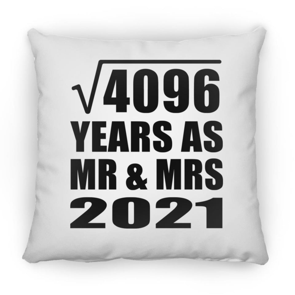 64th Anniversary Square Root of 4096 Years As Mr & Mrs 2021 - Throw Pillow