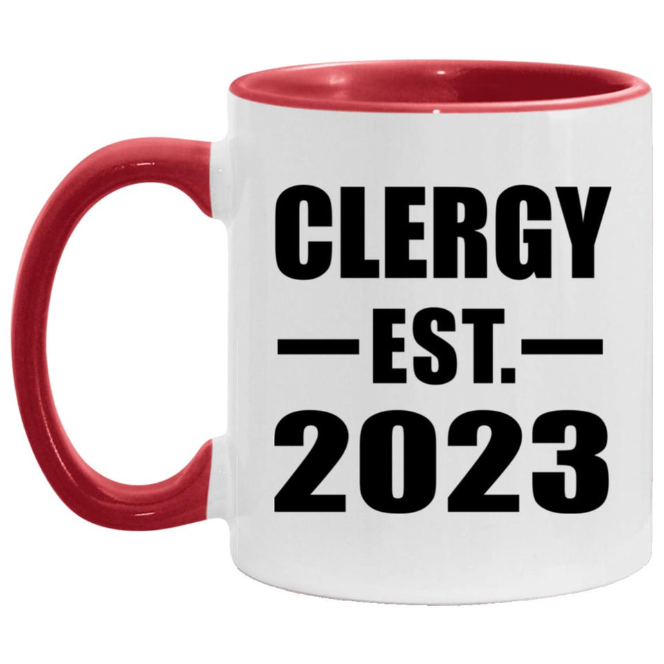 Clergy Established EST. 2023 - 11oz Accent Mug Red