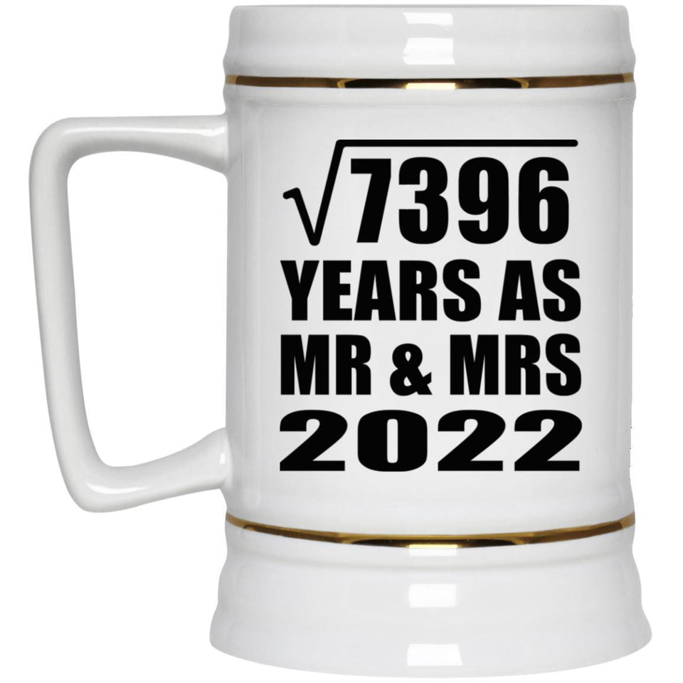 86th Anniversary Square Root of 7396 Years As Mr & Mrs 2022 - Beer Stein