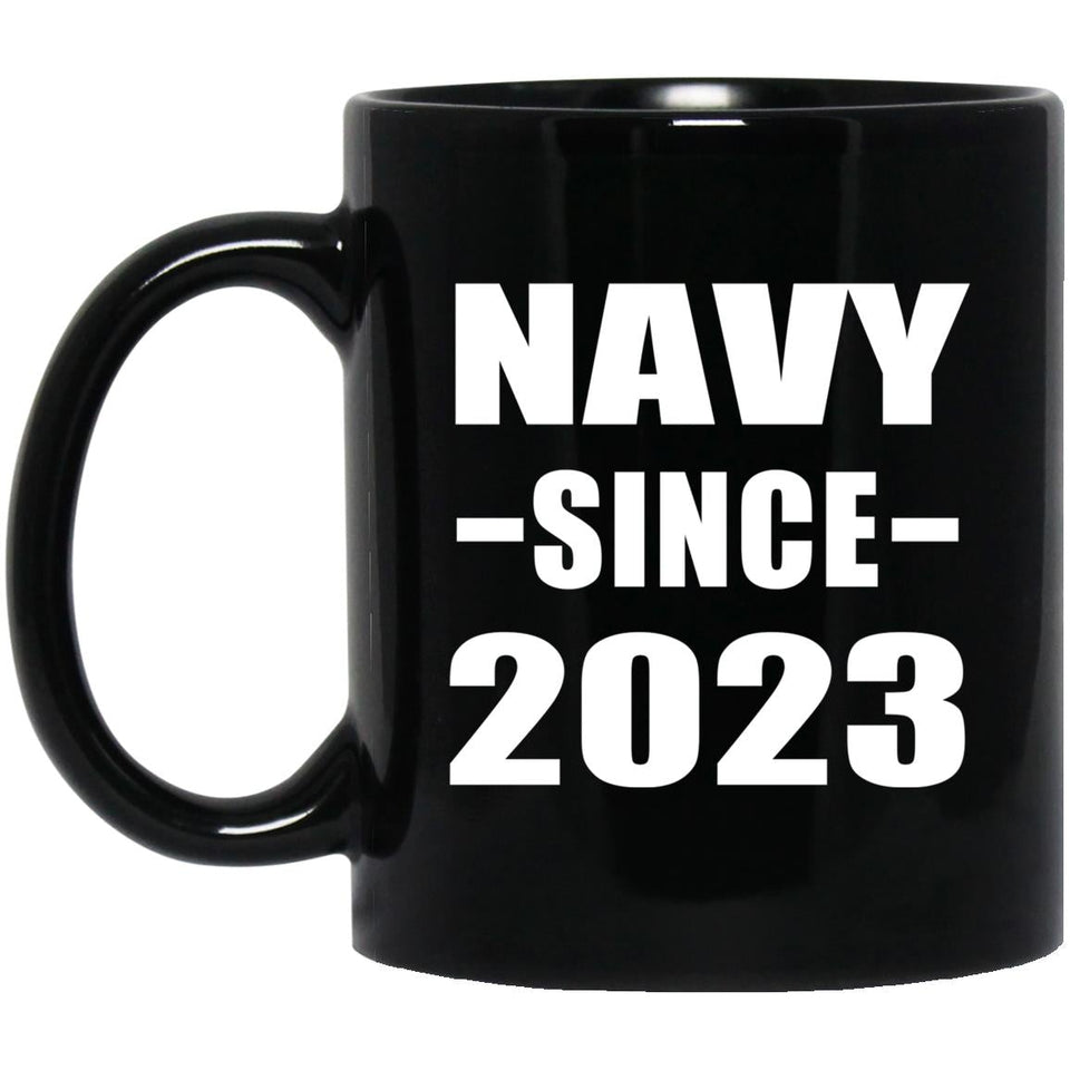 Navy Since 2023 - 11oz Coffee Mug Black