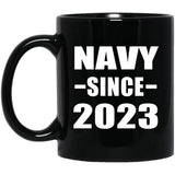 Navy Since 2023 - 11oz Coffee Mug Black