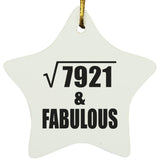89th Birthday Square Root of 7921 & Fabulous - Star Ornament
