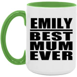 Emily Best Mum Ever - 15oz Accent Mug Green
