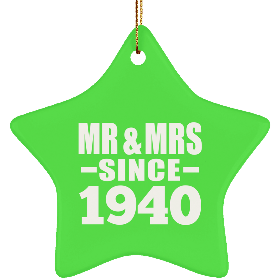 84th Anniversary Mr & Mrs Since 1940 - Star Ornament
