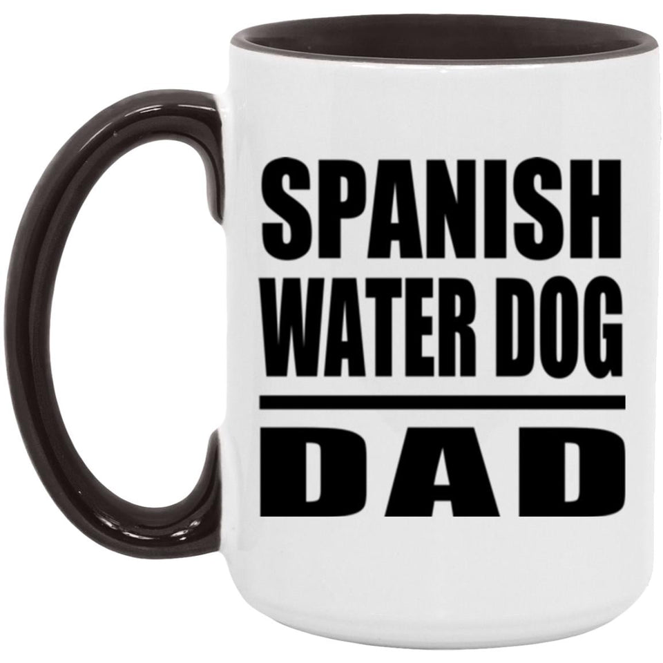 Spanish Water Dog Dad - 15oz Accent Mug Black