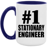 Number One #1 Stationary Engineer - 15oz Accent Mug Purple