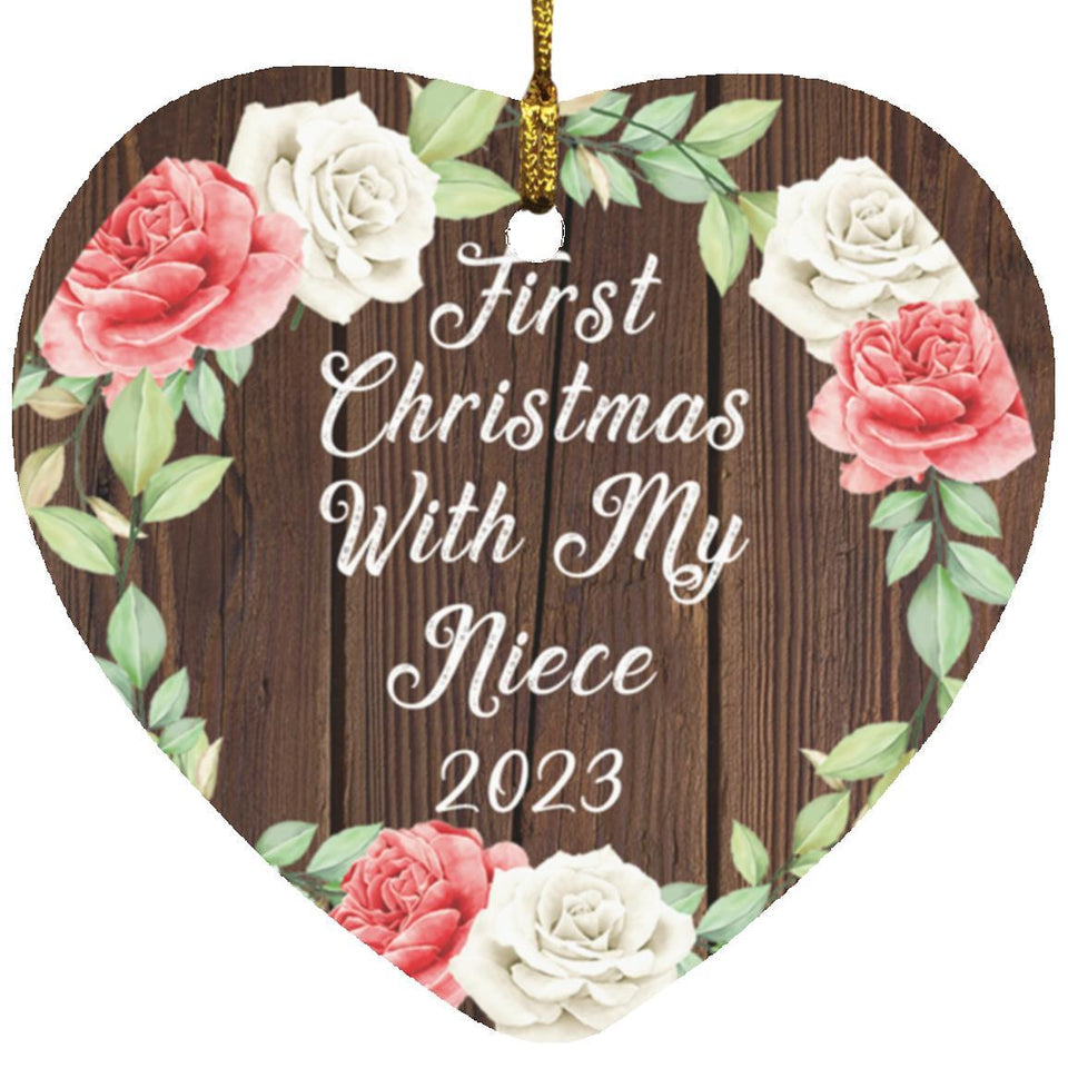 First Christmas With My Niece 2023 - Heart Ornament A