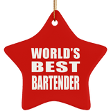 World's Best Bartender - Star Ornament