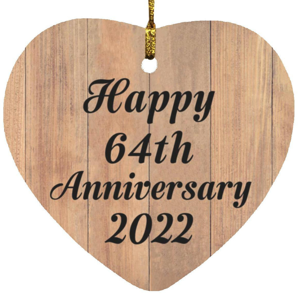 Happy 64th Anniversary 2022 - Heart Ornament C