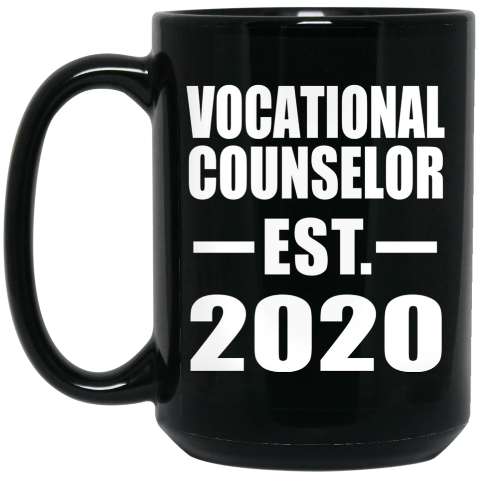 Vocational Counselor Established EST. 2020 - 15oz Coffee Mug Black