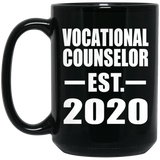 Vocational Counselor Established EST. 2020 - 15oz Coffee Mug Black