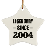 20th Birthday Legendary Since 2004 - Star Ornament