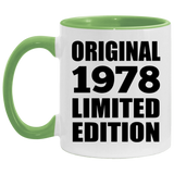 46th Birthday Original 1978 Limited Edition - 11oz Accent Mug Green