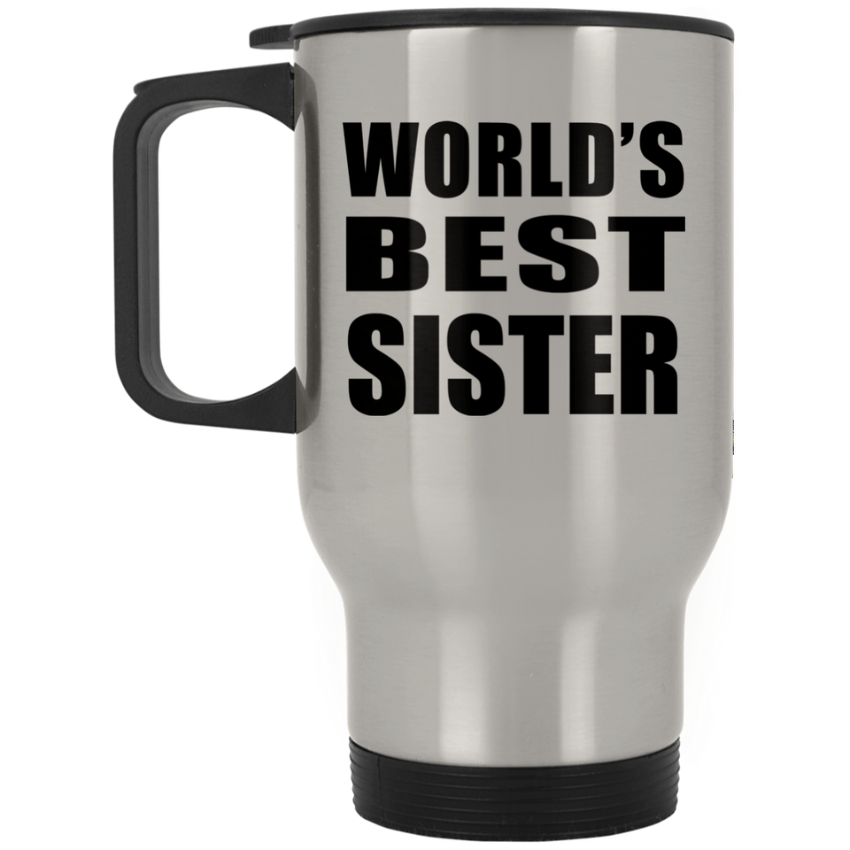 World's Best Sister - Silver Travel Mug