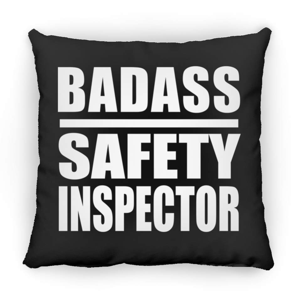Badass Safety Inspector - Throw Pillow Black