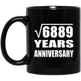 83rd Anniversary Square Root of 6889 Years Anniversary - 11oz Coffee Mug Black