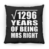 36th Anniversary Square Root of 1296 Years of Being Mrs Right - Throw Pillow Black